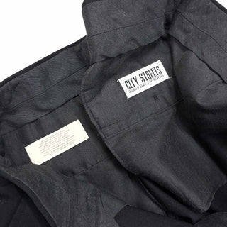 90's CITY STREETS ポリエステル×ウーステッドウール 3タック ワイド スラックス