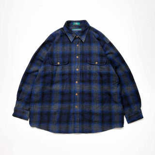 90's CLAYBROOKE OUTDOORS ウール混 オンブレチェック L/S ネルシャツ