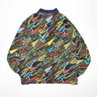 90's COLOURS BY ALEXANDER JULIAN カレッジフラッグ 総柄  L/Sポロシャツ