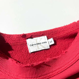 90's Calvin Klein プリントロゴ ボロ スウェットシャツ