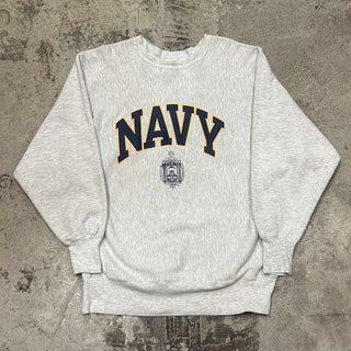 90's Chamion U.S.NAVY ACADEMY リバースウィーブ プリント スウェット シャツ