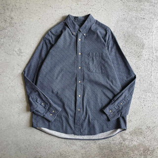 90's～ DAVID TAYLOR コットン 総柄 デザイン L/S シャツ