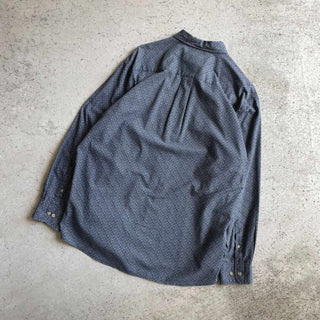 90's～ DAVID TAYLOR コットン 総柄 デザイン L/S シャツ