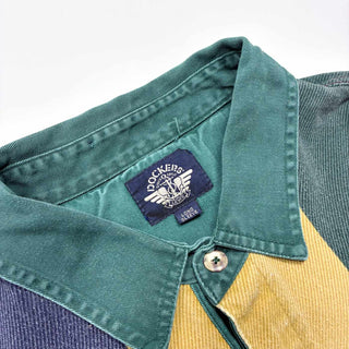 90's DOCKERS  L/S マルチカラー ストライプ ポロシャツ