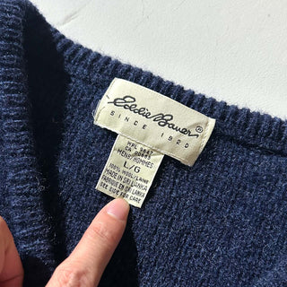 90's Eddie Bauer ダークネイビー ウール ニット ベスト