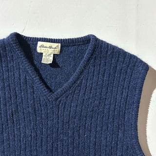 90's Eddie Bauer ダークネイビー ウール ニット ベスト