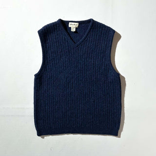 90's Eddie Bauer ダークネイビー ウール ニット ベスト