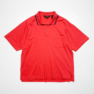 90's Eddie Bauer スウェット生地 リブライン ポロシャツ