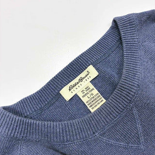 00's Eddie Bauer 前V コットン ラグラン ニット セーター