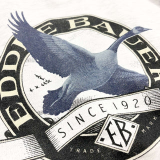 90's Eddie Bauer 前V ロゴプリント スウェットシャツ