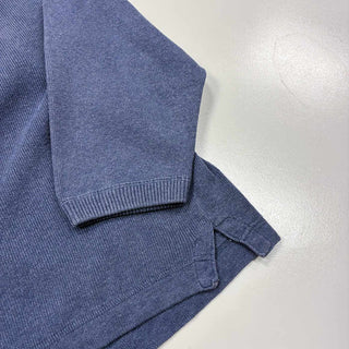 00's Eddie Bauer 前V コットン ラグラン ニット セーター