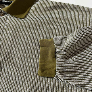 90's Expressions 襟切替 ストライプ L/S ポロシャツ