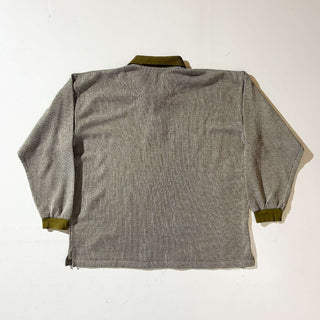 90's Expressions 襟切替 ストライプ L/S ポロシャツ