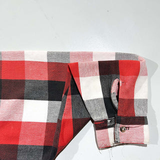 90's FIVE BROTHER ブロック チェック L/S ネルシャツ(レッド×ブラック×ホワイト)