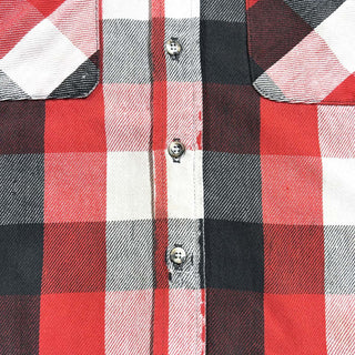 90's FIVE BROTHER ブロック チェック L/S ネルシャツ(レッド×ブラック×ホワイト)