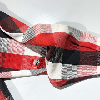 90's FIVE BROTHER ブロック チェック L/S ネルシャツ(レッド×ブラック×ホワイト)