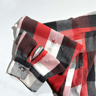 90's FIVE BROTHER ブロック チェック L/S ネルシャツ(レッド×ブラック×ホワイト)