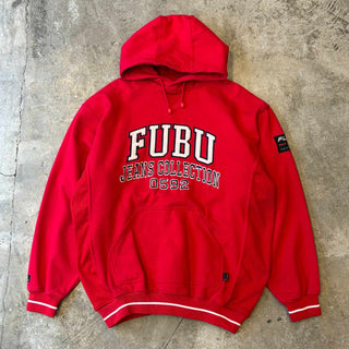 90's FUBU リバースウィーブタイプ 刺繍 スウェット パーカ