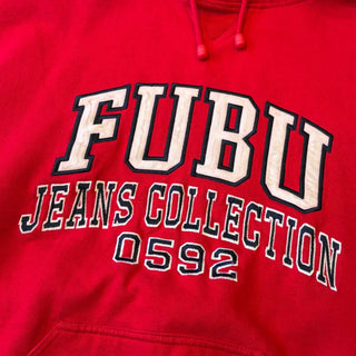 90's FUBU リバースウィーブタイプ 刺繍 スウェット パーカ