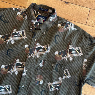 90's GANT 総柄 コットン ボタンダウン L/S シャツ