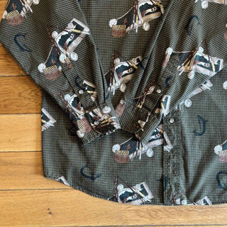 90's GANT 総柄 コットン ボタンダウン L/S シャツ