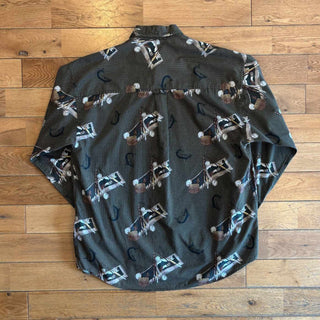 90's GANT 総柄 コットン ボタンダウン L/S シャツ