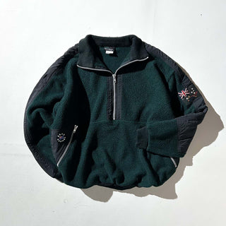 90's GREG NORMAN デナリタイプ ナイロン切替 ハーフジップ フリース ジャケット