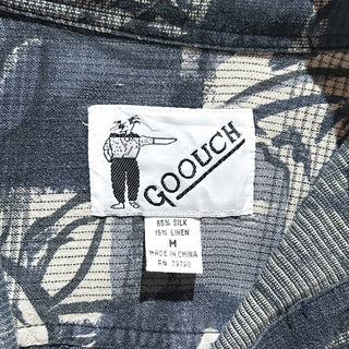 90's Goouch シルク×リネン レギュラーカラー 総柄 L/Sシャツ