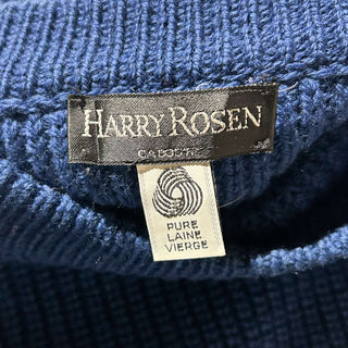 80's HARRY ROSEN ピュアバージンウール リブ編み ニット セーター