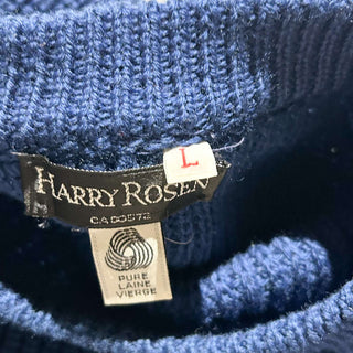 80's HARRY ROSEN ピュアバージンウール リブ編み ニット セーター