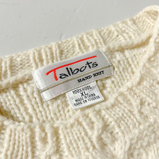 90's "Hand knit" Talbots アランニット セーター