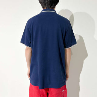 90's J.CREW リブライン ソリッド ポロシャツ