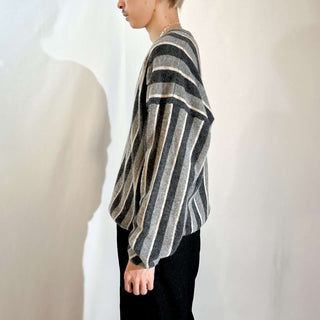 90's JOS.A.BANK ラムウール マルチストライプ Vネック ニット セーター