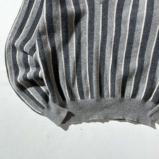 90's JOS.A.BANK ラムウール マルチストライプ Vネック ニット セーター