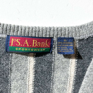 90's JOS.A.BANK ラムウール マルチストライプ Vネック ニット セーター