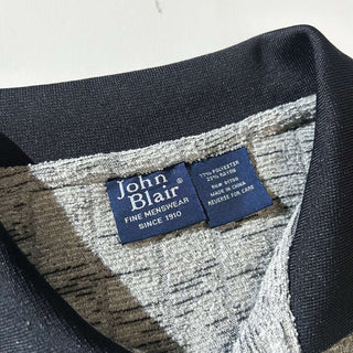 90's John Blair レーヨン混 パイル地 L/S ポロシャツ