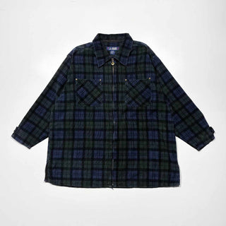 90's L.A.BLUES ブラックウォッチ フルジップ コーデュロイ シャツ ジャケット