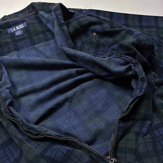 90's L.A.BLUES ブラックウォッチ フルジップ コーデュロイ シャツ ジャケット