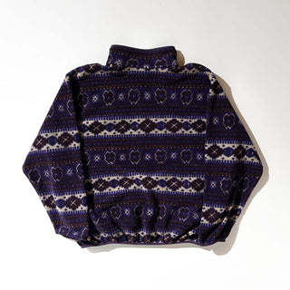 90's L.L.Bean 総柄 スナップTタイプ フリース プルオーバー