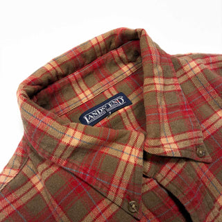 90's LANDS' END B.D. マルチチェック L/S ネルシャツ