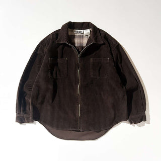 90's LAUREN BROOKE 太畝 コーデュロイ ジップアップ L/Sシャツ