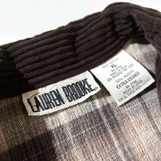 90's LAUREN BROOKE 太畝 コーデュロイ ジップアップ L/Sシャツ