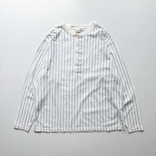 90's "MADE IN TURKEY" Great Land ヘンリーネック ストライプ カットソー