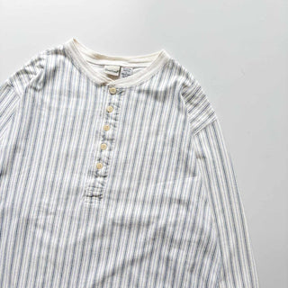 90's "MADE IN TURKEY" Great Land ヘンリーネック ストライプ カットソー