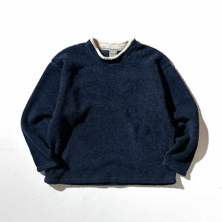 90's "MADE IN USA" EMS ビッグパイル フリース プルオーバー(ネイビー)