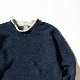 90's "MADE IN USA" EMS ビッグパイル フリース プルオーバー(ネイビー)