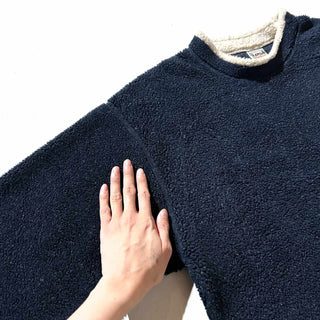 90's "MADE IN USA" EMS ビッグパイル フリース プルオーバー(ネイビー)