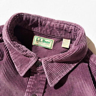 ～90's "MADE IN USA" L.L.BEAN コットン 太畝 コーデュロイ L/Sシャツ(バーガンディ)