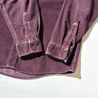 ～90's "MADE IN USA" L.L.BEAN コットン 太畝 コーデュロイ L/Sシャツ(バーガンディ)