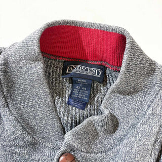 90's "MADE IN USA" LANDS'END ヘンリーネック ボーダー ニット セーター